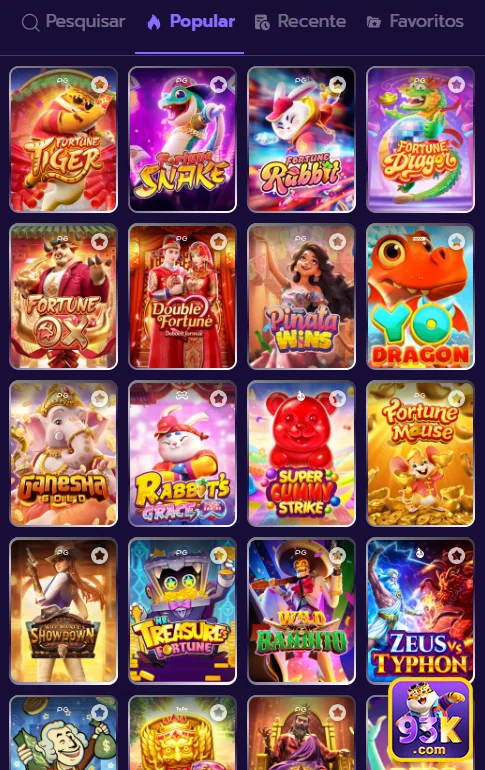 Tela de slot games com animações vibrantes e atraentes