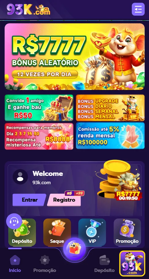 App da 93k destacando jogos em um design elegante